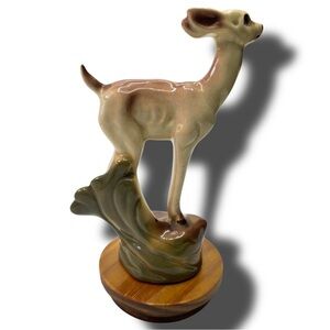 Vintage Califonria Deer / Doe Glazed Ceramic Figurine Mid Century 7" Tall
